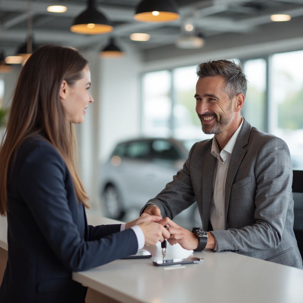 Cliente recibiendo auto AutosBA